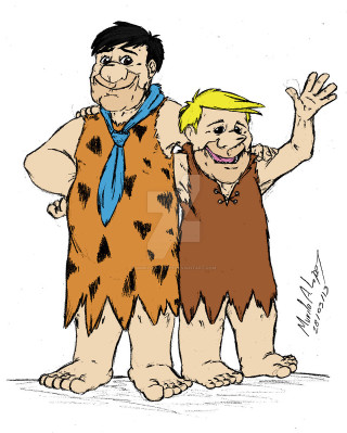 Cave babies two men claymation - primitivism free wallpaper