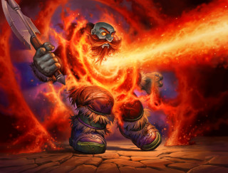 Cartoon character knife fireball demon - a knife in front free wallpaper