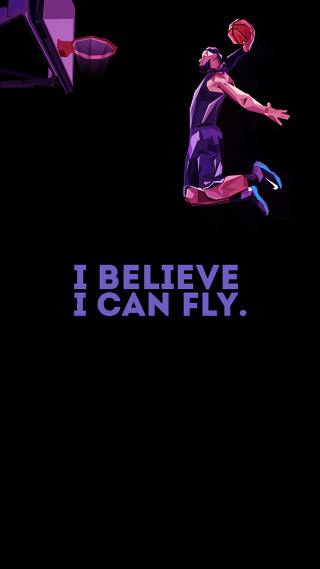 Man jumping basketball hoop air - panfuturism free wallpaper