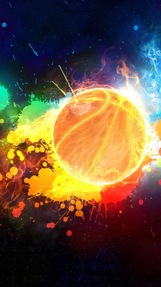 Basketball colorful background paint splatters - the middle free wallpaper