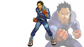 Man blue suit man red - concept art free wallpaper
