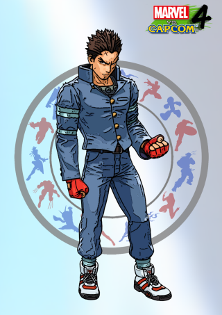 Cartoon character blue uniform red - red glove free wallpaper