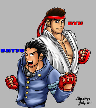 Cartoon man woman boxing gloves - an anime drawing free wallpaper