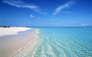 Beach clear blue water sandy - impressionist free wallpaper