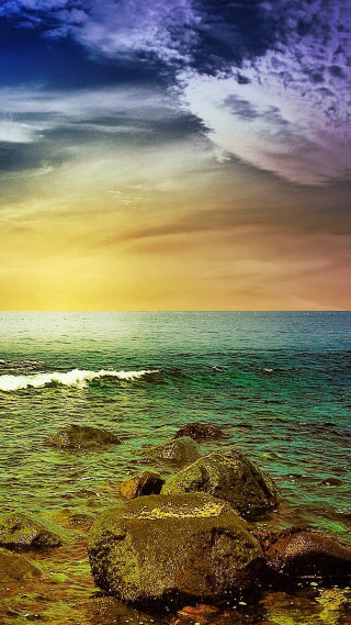 Beach rock sunset boat water - a boat free wallpaper