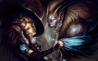 Woman hat dragon cellphone another - another woman free wallpaper