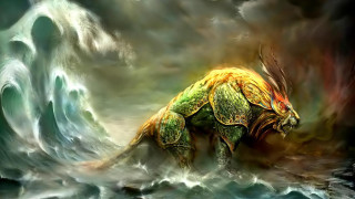 Creature water wave sky clouds - the water free wallpaper