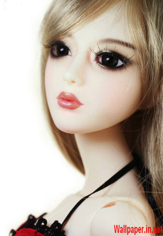 Doll blackdress redflower blacknecklace aliceprin - red flower free wallpaper