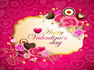 Valentines day card roses hearts - free valentines wallpaper