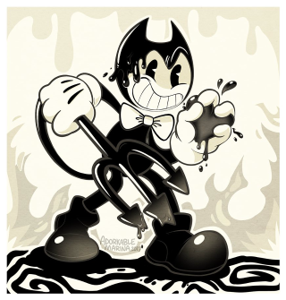 Cartoon character black white background - pop surrealism free wallpaper