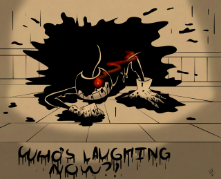 Cartoon person knife red eye - a red eye free wallpaper