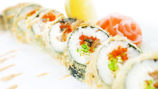 Sushi roll lemon wedge fork - a fork free wallpaper for desktop