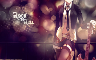 Gothic anime rock guitar starry - front of her free wallpaper