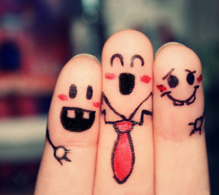 Hand drawing two people tie - funny free wallpaper