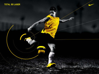Soccer man yellow shoes space - a man kicking free wallpaper