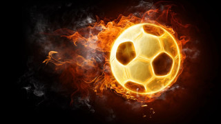 Soccer ball fire smoke trail - a soccer ball free wallpaper
