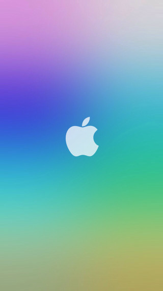 Blurry apple logo colorful background - holography free wallpaper
