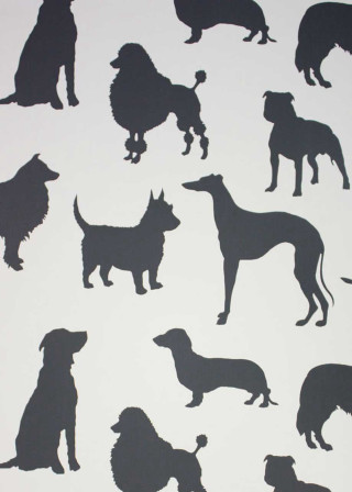 Dog silhouettes white background black - grey background free wallpaper