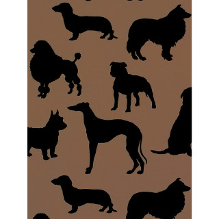 Dog silhouettes brown background black - a brown border free wallpaper