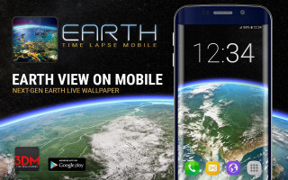 Cell phone earth view clock - else alfelt free wallpaper