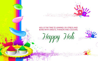 Happy holi colorful background handprint - colour free wallpaper