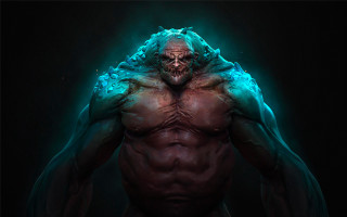 Glowing green giant shock art - green light free wallpaper
