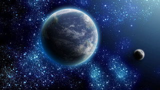 Blue planet star starry sky - a blue planet free wallpaper