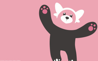 Black bear pink paws minimalist - anton fadeev free wallpaper