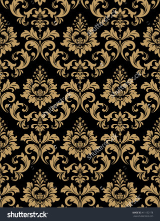 Black gold damask background floral - a floral design free wallpaper