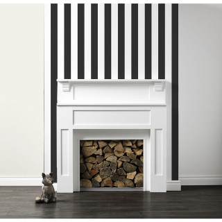 Cat fireplace stripedwall firewood Enguerrand - modern european ink painting free wallpaper