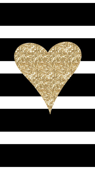 Gold heart black white striped - enguerrand quarton free wallpaper