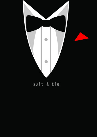 Tuxedo black white red arrow - clean free wallpaper