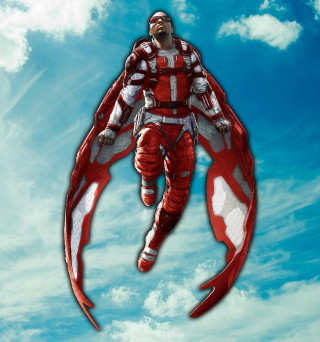 Man red white suit flying - suit free wallpaper