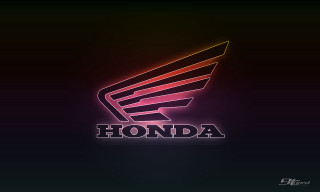 Honda logo neon black background - logo free wallpaper