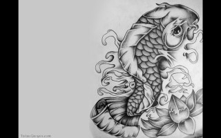 Tattoo fish flower arm back - shaded free wallpaper