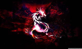 Dark dragon red black white - dragon art free wallpaper