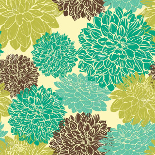 Flowers tablecloth green wallpaper pattern - brown free wallpaper