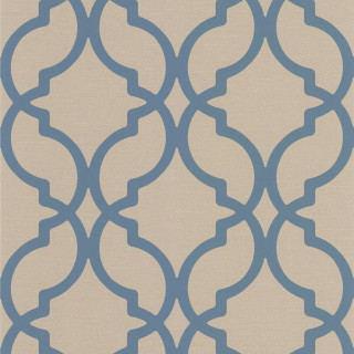 Beige blue rug trellis pattern - a blue border free wallpaper