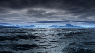 Lake mountain moon water ship - a large body of water free wallpaper