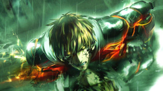 Man sword green red flames - outfit free wallpaper