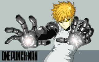Man white shirt yellow hair - one hand free wallpaper