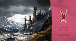 Pink banner castle mountain painting - a red ribbon free wallpaper