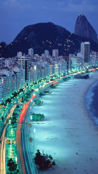 City beach night mountain traffic - almada negreiro free wallpaper