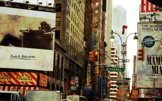 City street signs traffic lights - movie poster free wallpaper