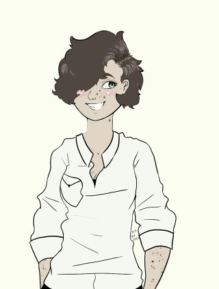 Person white shirt black pants - flat free wallpaper