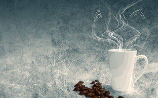 Coffee steam cup beans blue - coffee bean free wallpaper