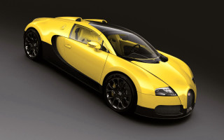 Yellow black bugatti gray background - a gray background free wallpaper