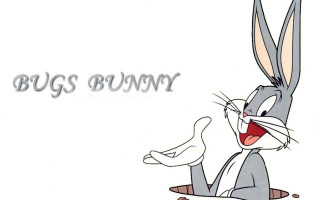 Cartoon rabbit bird hand bugs - back side free wallpaper