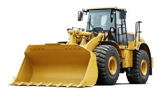 Yellow bulldozer white background precisionism - a white background behind free wallpaper