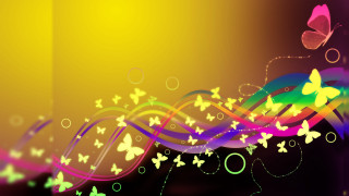 Colorful background butterflies swirls yellow - vivid free wallpaper